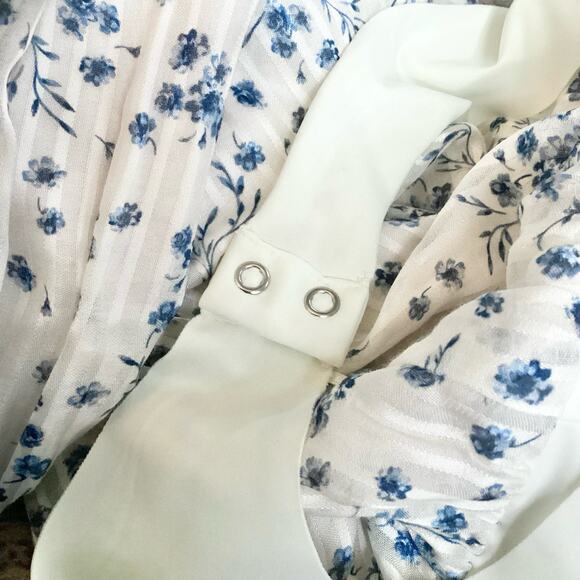 CAMI NYC Lenore Cotton Silk One Shoulder Floral Stripe Bodysuit S - Picture 10 of 10